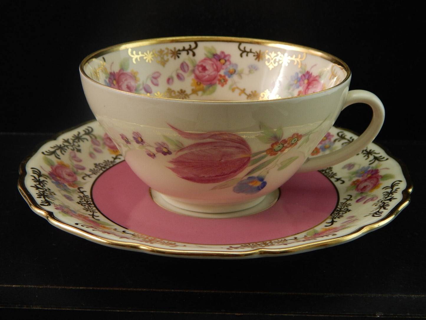 ANTICA ELEGANTE TAZZA TE' PORCELLANA ROSA SELTMANN WEIDEN BAVARIA DECORO ROSE #