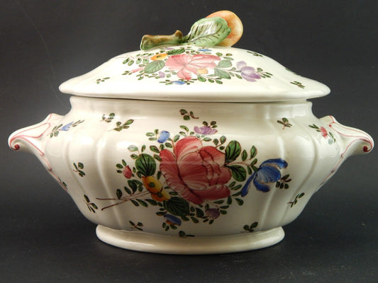 PREZIOSO CENTROTAVOLA ZUPPIERA MAIOLICA CERAMICA PAGANI VECCHIA LODI DIPINTO