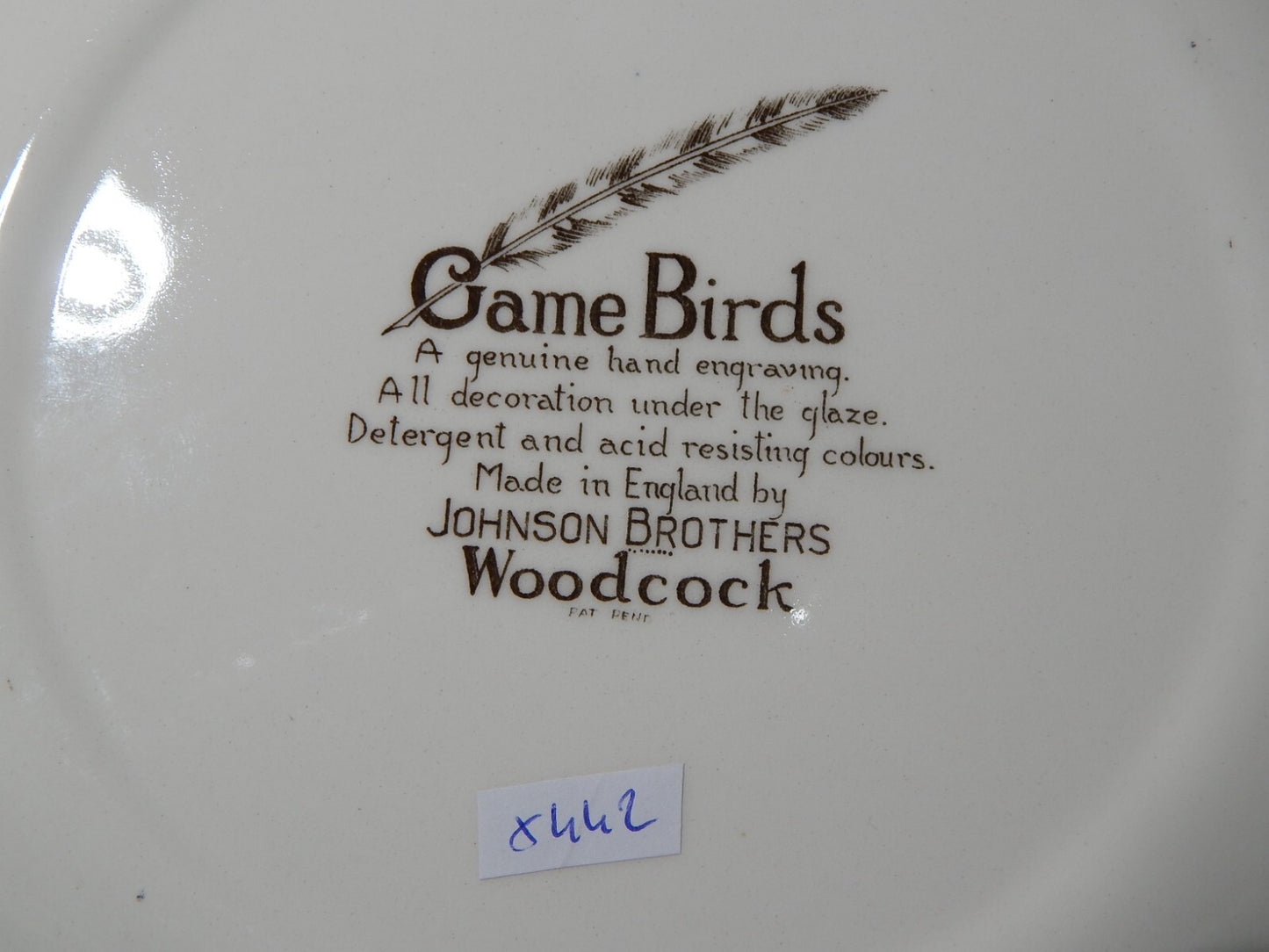 VINTAGE PIATTO OVALE PORCELLANA JOHNSON BROS COLLEZIONE GAME BIRDS WOODCOCK
