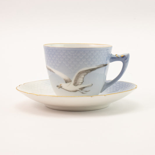 ANTICA TAZZA CAFFE' PORCELLANA E ORO ZECCHINO GABBIANI BING&GRONDAHL SN