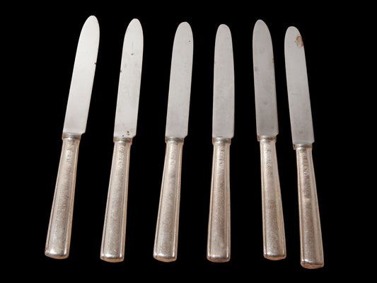 ANNI 50 ARTHUR KRUPP MILANO SET 6 COLTELLI ALPACCA ARGENTATE DESIGN GIO' PONTI #