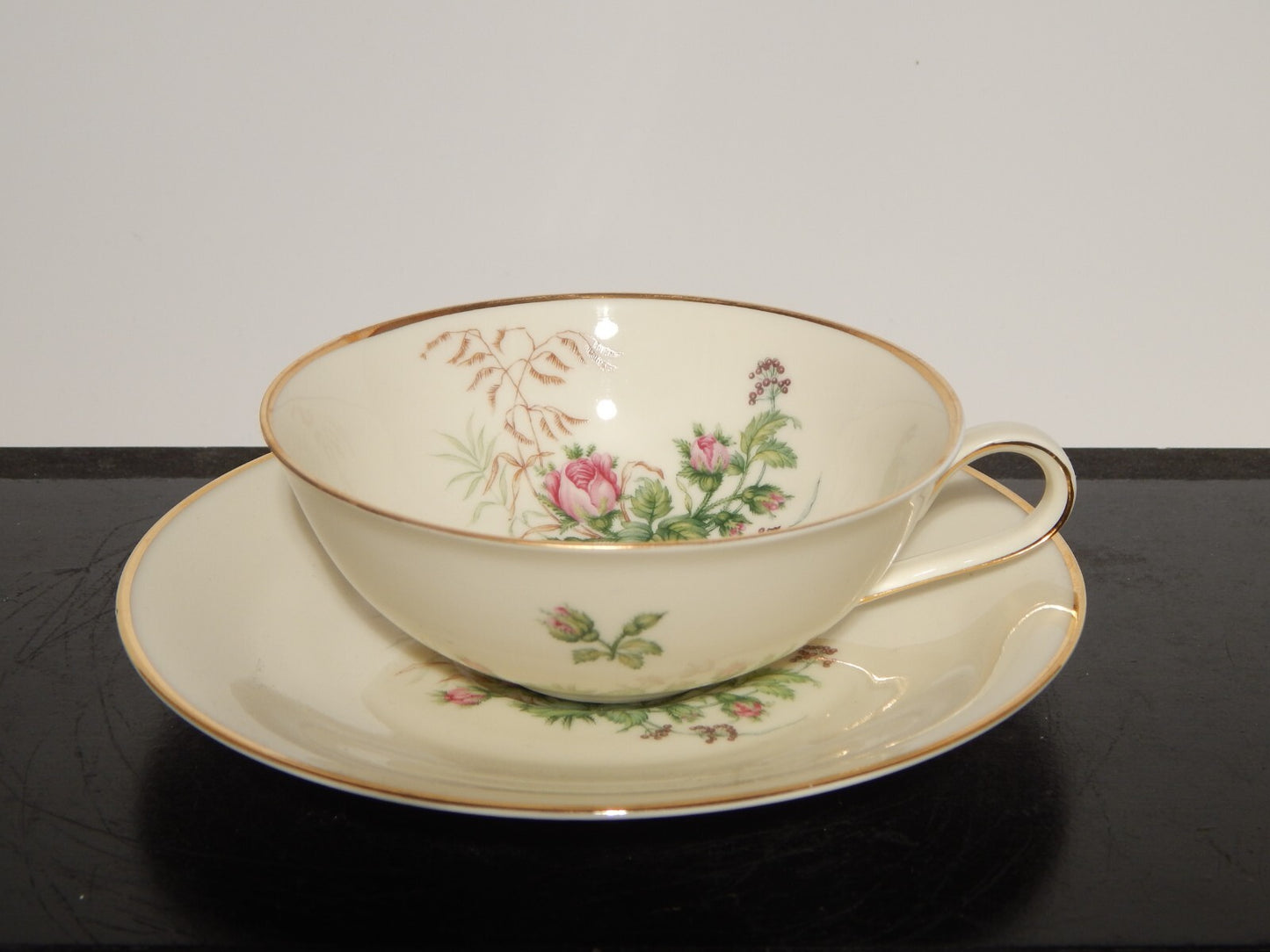 VINTAGE SERVIZIO DA TÈ IMPERO PORCELLANA HEINRICH &CO SELB BAVARIA ROSA CANINA