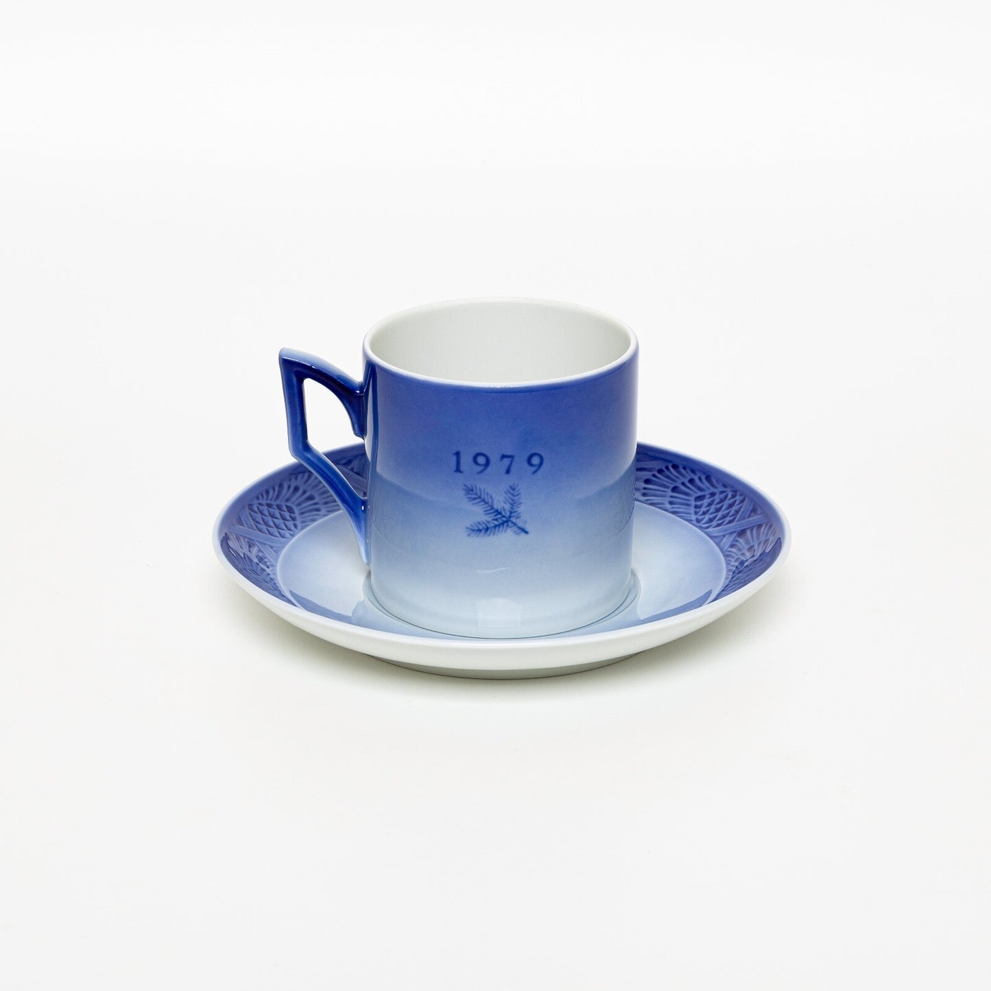 ROYAL COPENHAGEN PORCELLANA TAZZA DI NATALE 1979 ORIGINALE CON PIATTINO CM 7