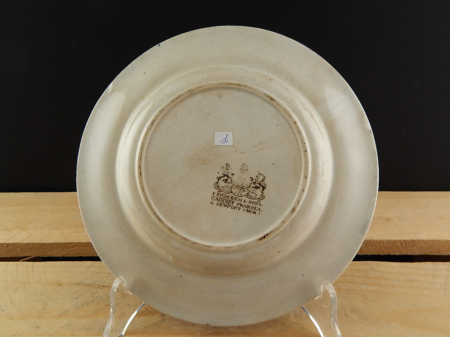 ANTICO 1800 PIATTO PORCELLANA CERAMICA PRIMAVESI & SONS SWANSEA NEWPORT & LONDON