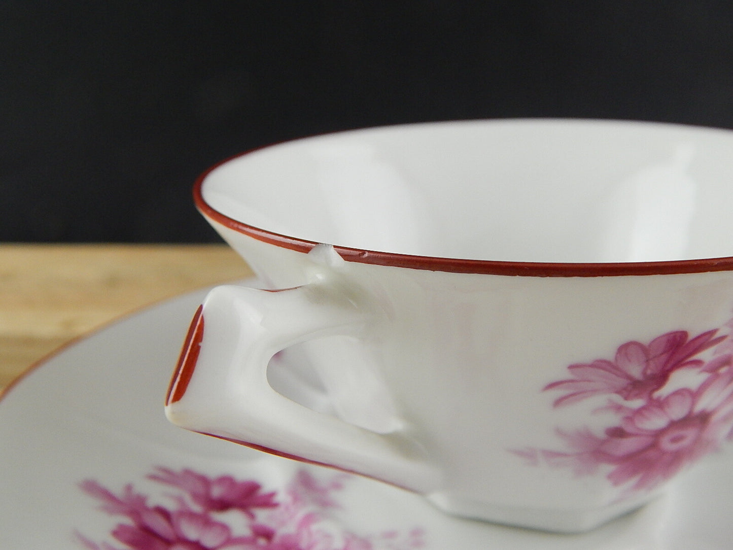 ANTICA TAZZA TÈ PORCELLANA ART DECO LIMOGES ELTE’ UNIQUE TEXERAUD 1923 DIFETTO#