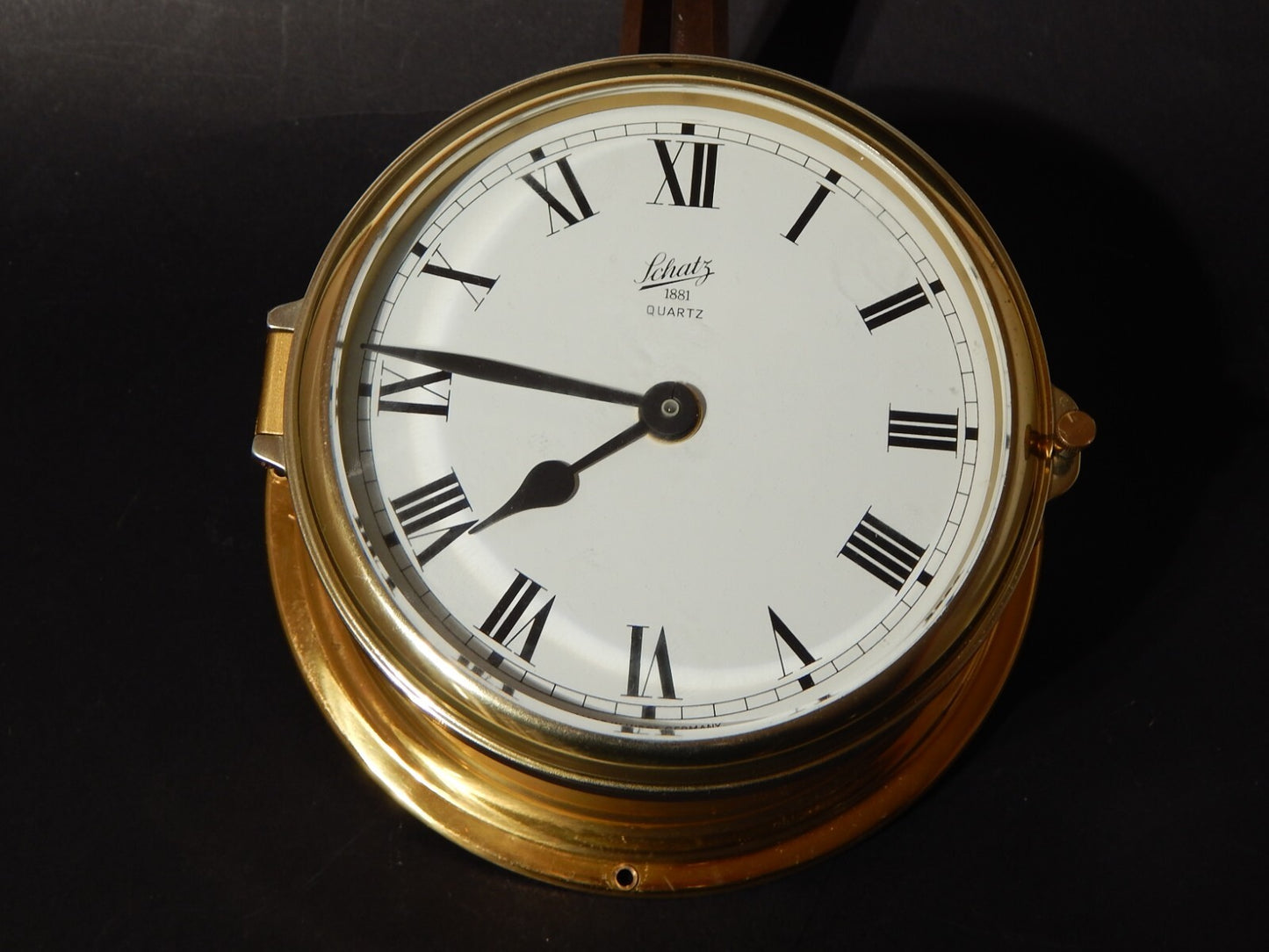 VINTAGE OROLOGIO QUARZO ROYAL MARINER SCHATZ OTTONE E VETRO MADE WEST GERMANY