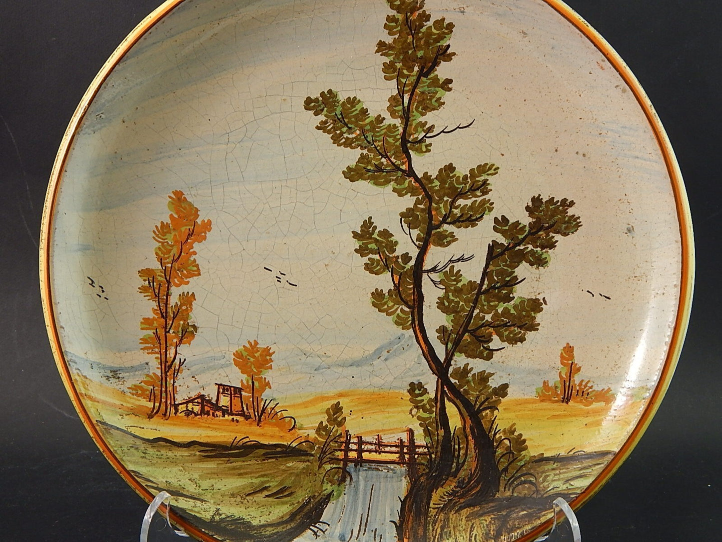 ANTICO PIATTO PARATA MAIOLICA CERAMICA BOTTEGA CASTELLI ABRUZZO #2139