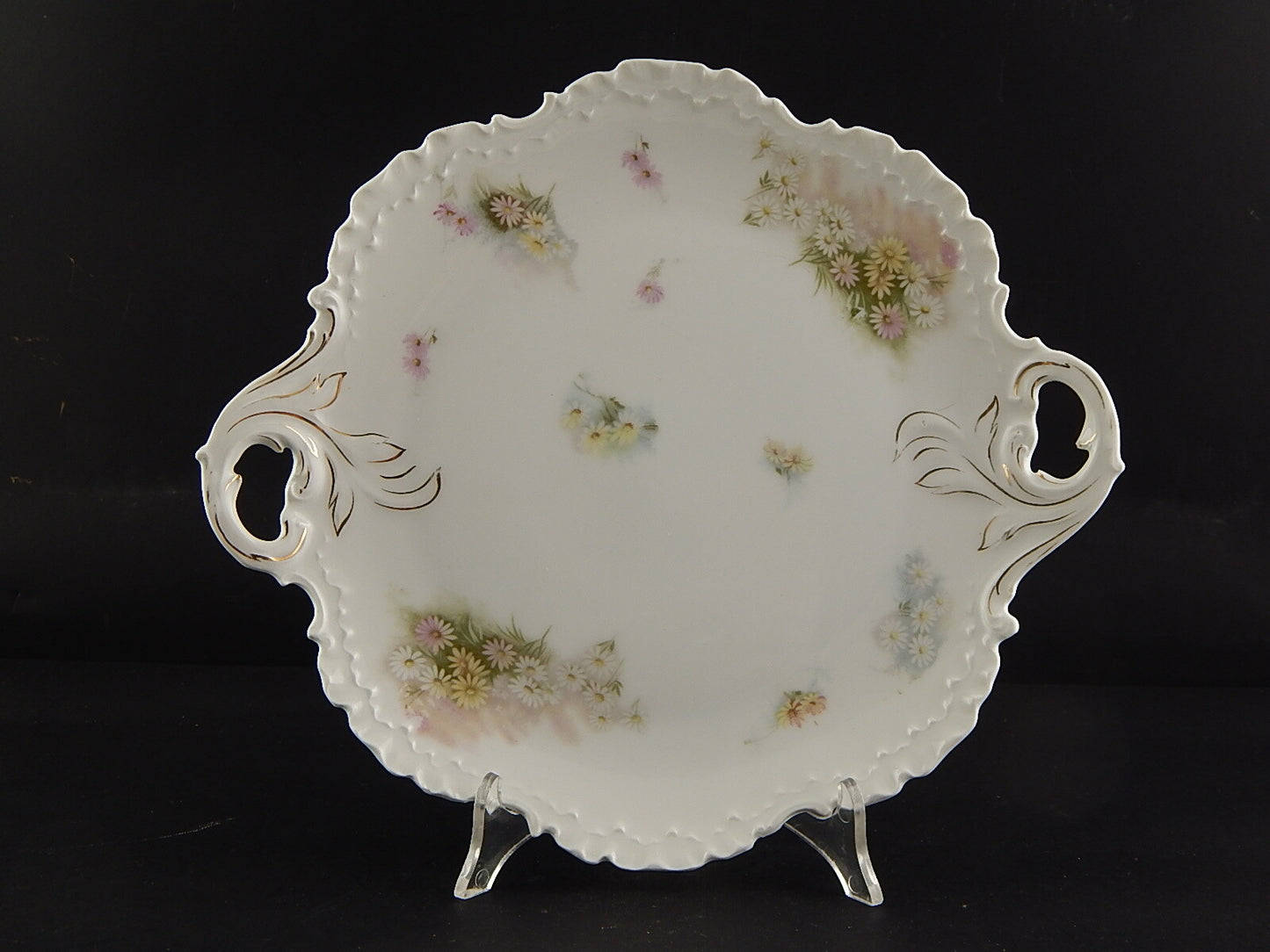 ANTICO ROCAILLE PIATTO VASSOIO PORCELLANA ROSENTHAL BAVARIA ANNI 30 MARGHERITINE