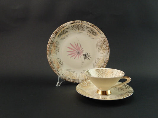 ANTICO TRIO TAZZA TÈ ART DECO PORCELLANA BAVARIA OSCAR SCHALLER