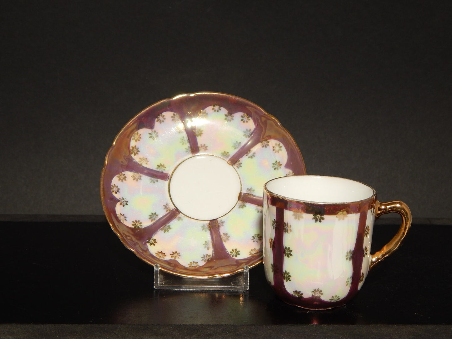 ANTICO LIBERTY SERVIZIO 6 TAZZINE PORCELLANA GINORI 1896-1910 DECORO A LUSTRO