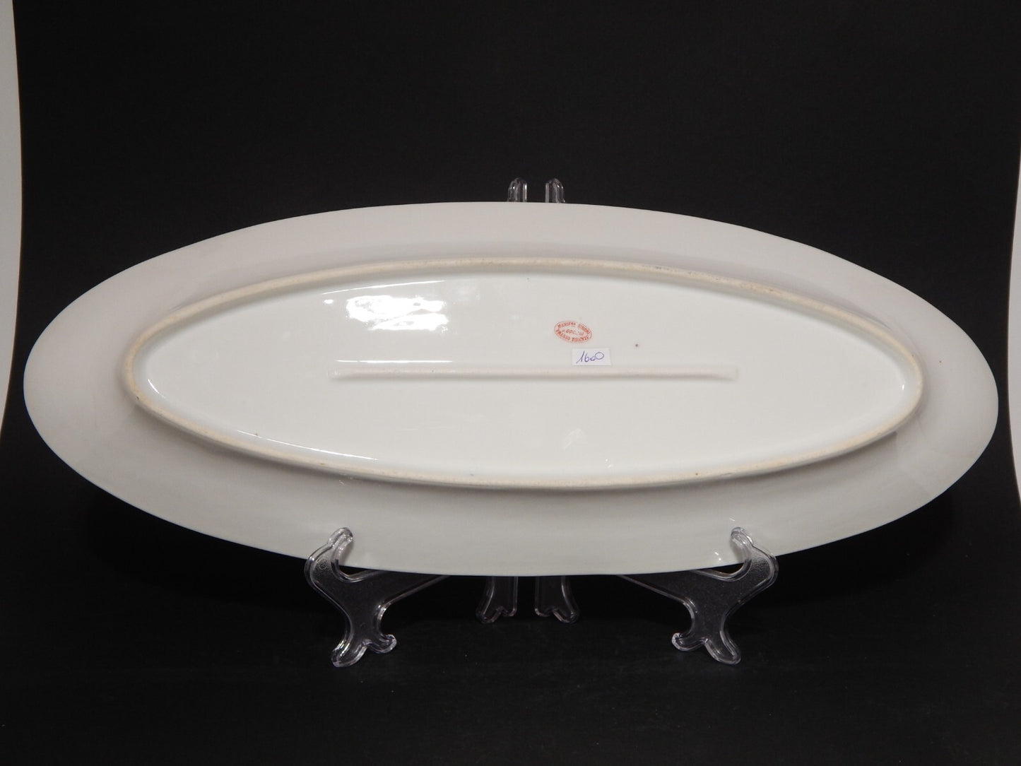 ANTICO VASSOIO PESCIERA PIATTO PORTATA IMPERO PORCELLANA GINORI DOCCIA XIX SEC.