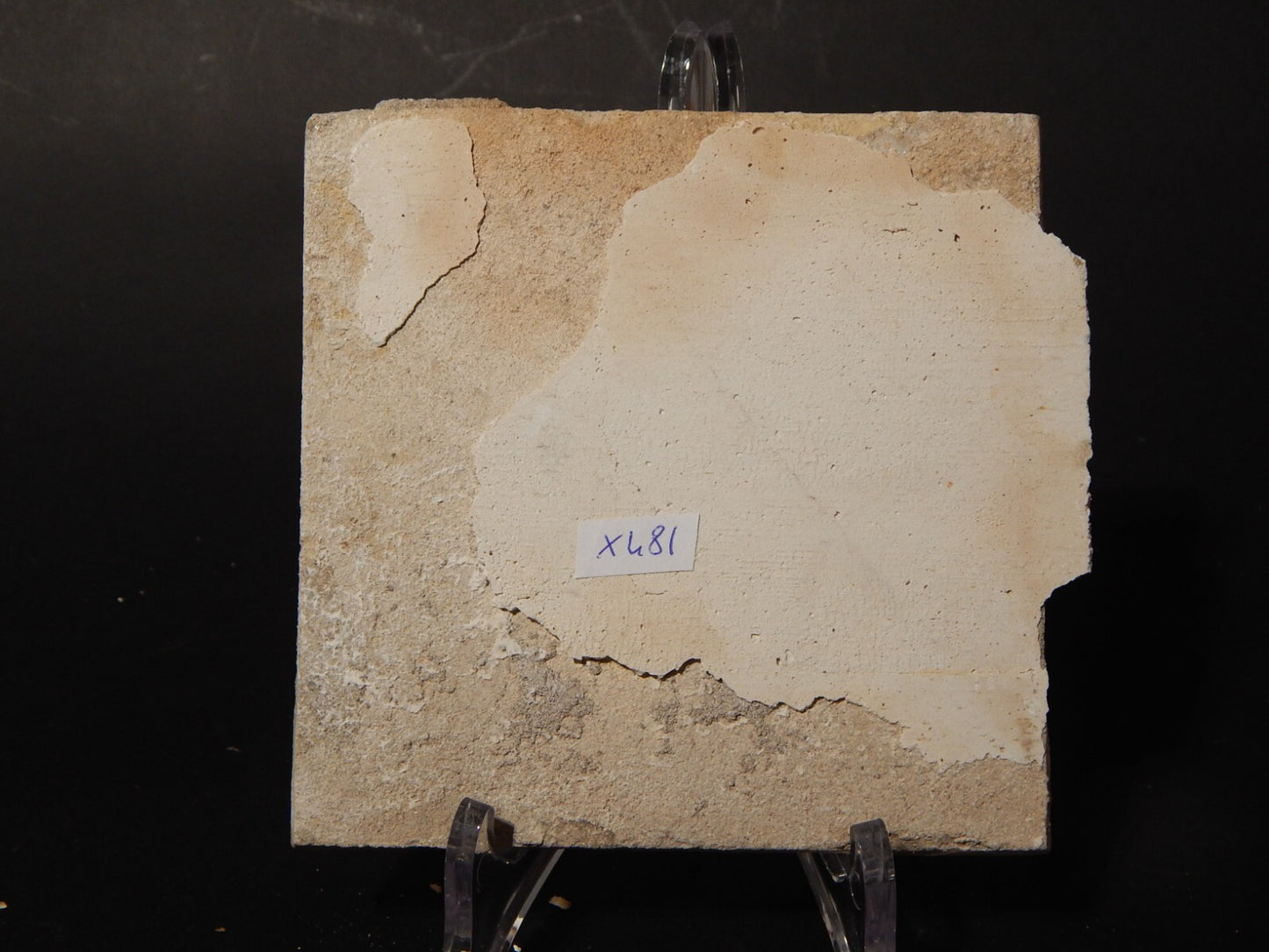 ANTICA PIASTRELLA MATTONELLA CERAMICA DELFT DEL 1700 DECORO AL MANGANESE (481)