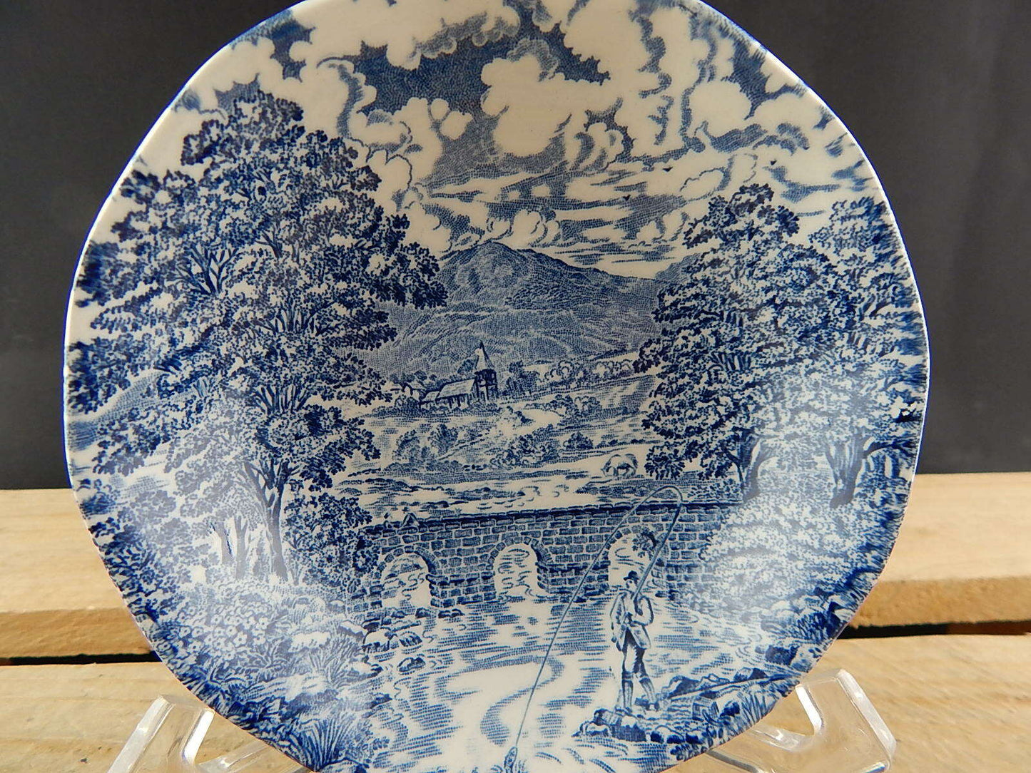 ANTICA CIOTOLA CEREALI MACEDONIA CROWN DUCAL SEMI PORCELLANA BRIDGE SCENES