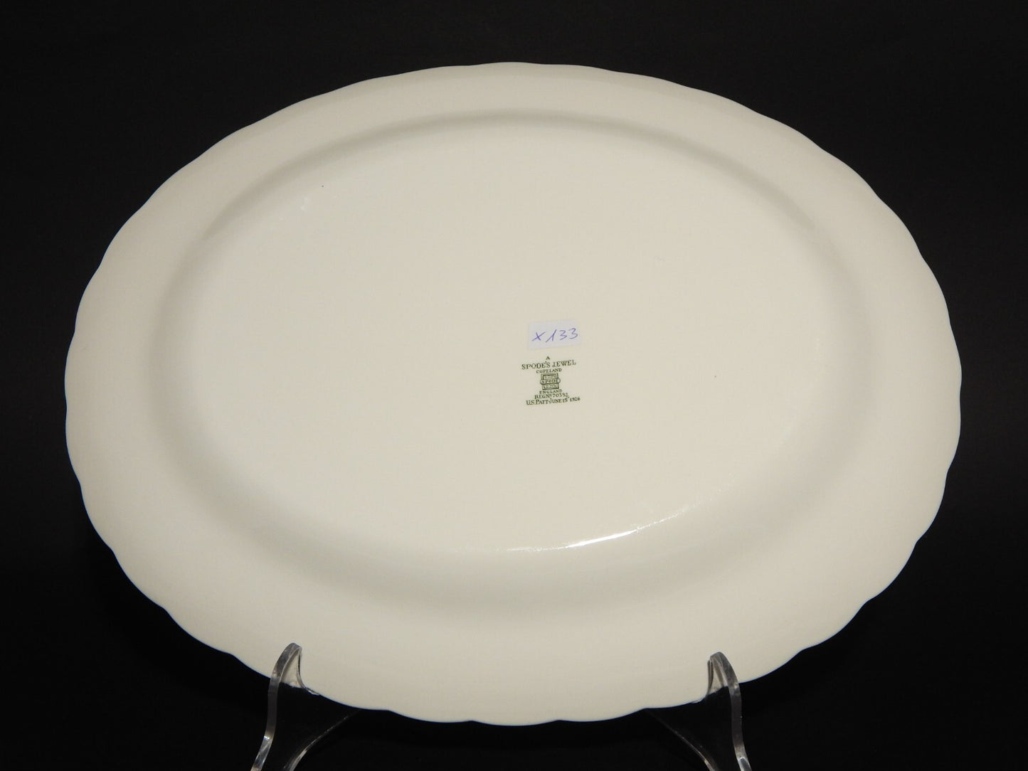 ANTICO VASSOIO OVALE INGLESE SEMI-PORCELLANA COPELAND SPODE'S JEWEL 1926