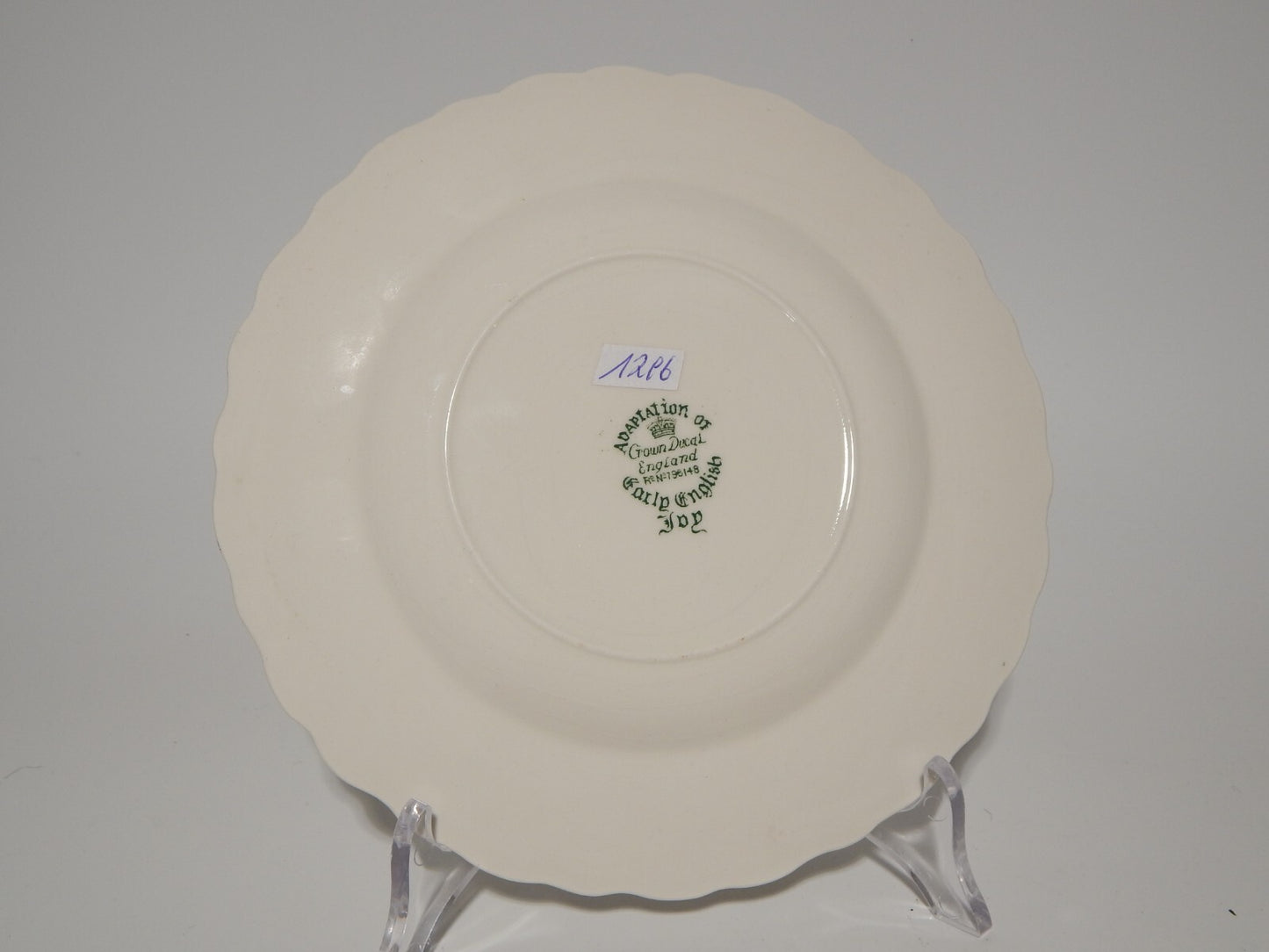 ANTICO PIATTO CROWN DUCAL SEMI PORCELLANA ADAPTATION OF EARLY ENGLISH JOY EDERA
