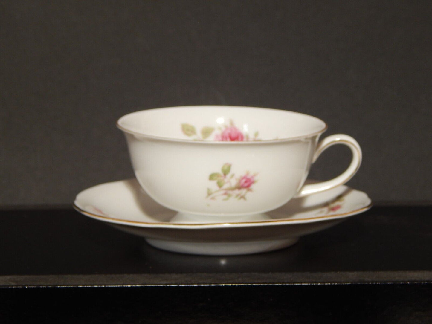 ANTICO TAZZA DA TÈ PORCELLANA BAVARIA OSCAR SCHALLER RHEINPFALZ ROSA CANINA