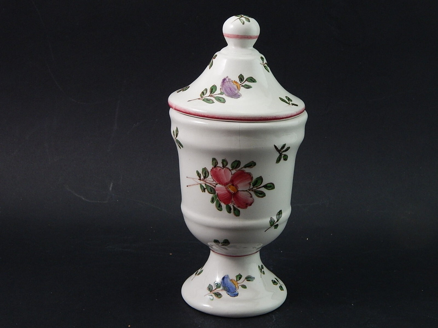 VINTAGE ALBARELLO VASO MAIOLICA CERAMICA PAGANI VECCHIA LODI DIPINTO MANO #1929