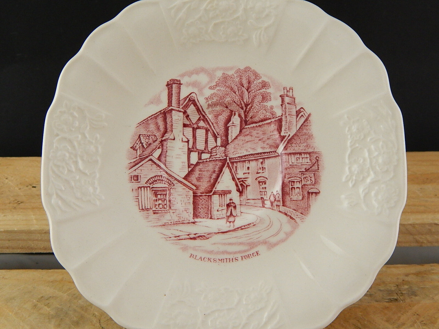 TAZZA CERAMICA ANTICA SHAKESPEARE LAND MYOTT SON & CO 1830 HANLEY BIANCO ROSSO