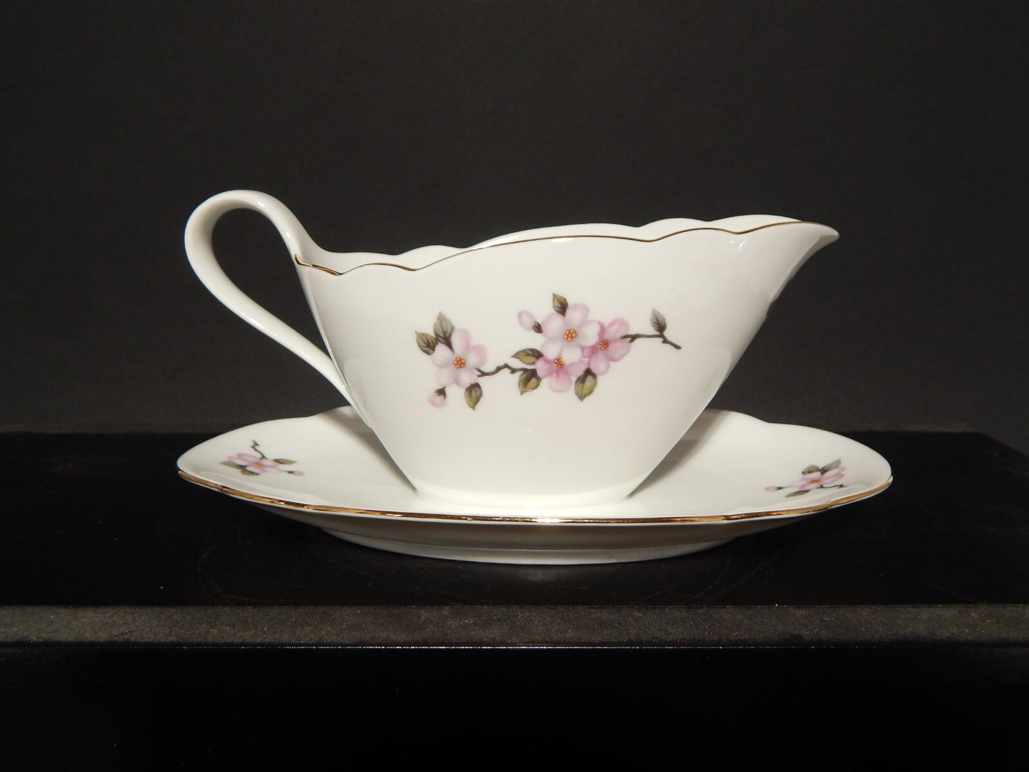 VINTAGE SALSIERA PORCELLANA SELTMANN WEIDEN BAVARIA FIORI DI PESCO #