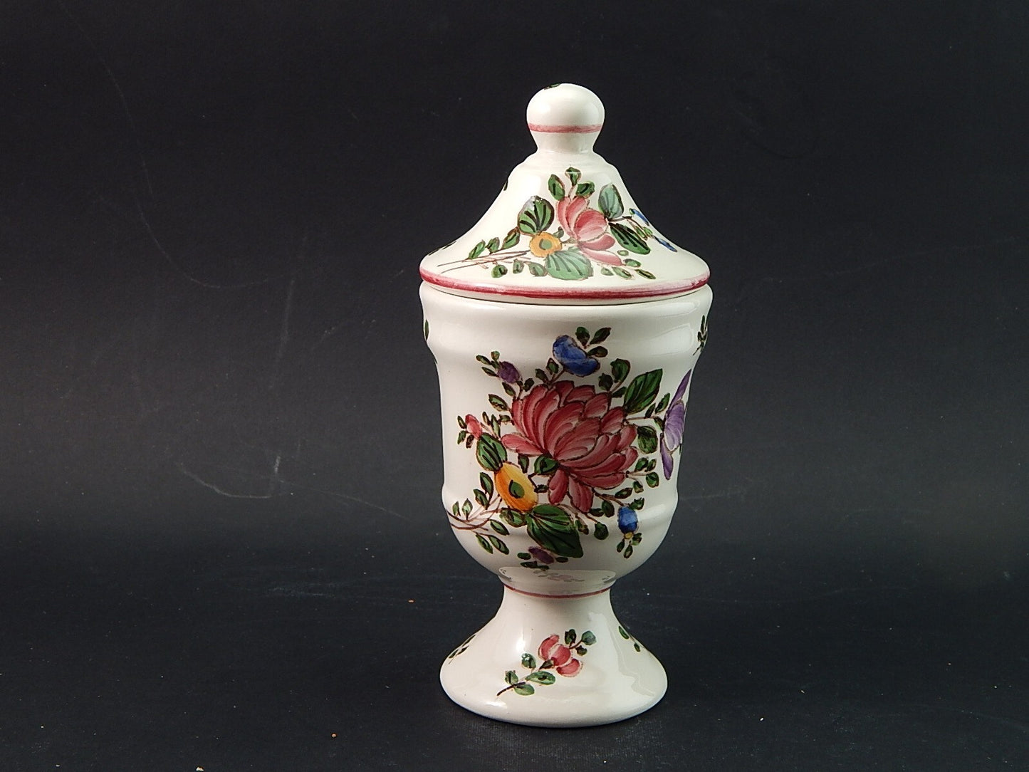 VINTAGE ALBARELLO VASO MAIOLICA CERAMICA PAGANI VECCHIA LODI DIPINTO MANO #1929