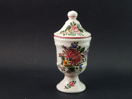 VINTAGE ALBARELLO VASO MAIOLICA CERAMICA PAGANI VECCHIA LODI DIPINTO MANO #1929