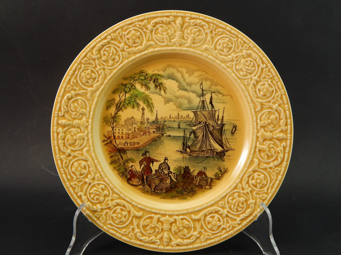 VINTAGE 3 PIATTI ROYAL STAFFORDSHIRE CERAMICS ENGLAND STAMPA MANO SAFE HARBOUR