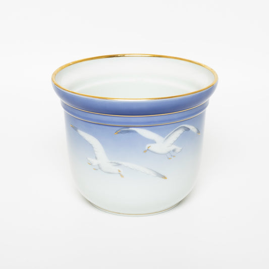 ROYAL COPENHAGEN BING&GRONDAHL PORCELLANA CACHEPOT PORTA VASO GABBIANI CM 15