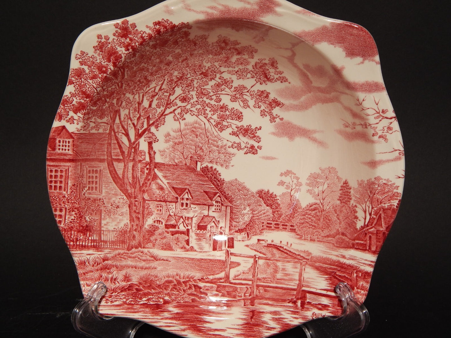 ANTICA JOHNSON BROS CIOTOLA CM 24 SEMI PORCELLANA DECORO COTSWOLD ROSSO