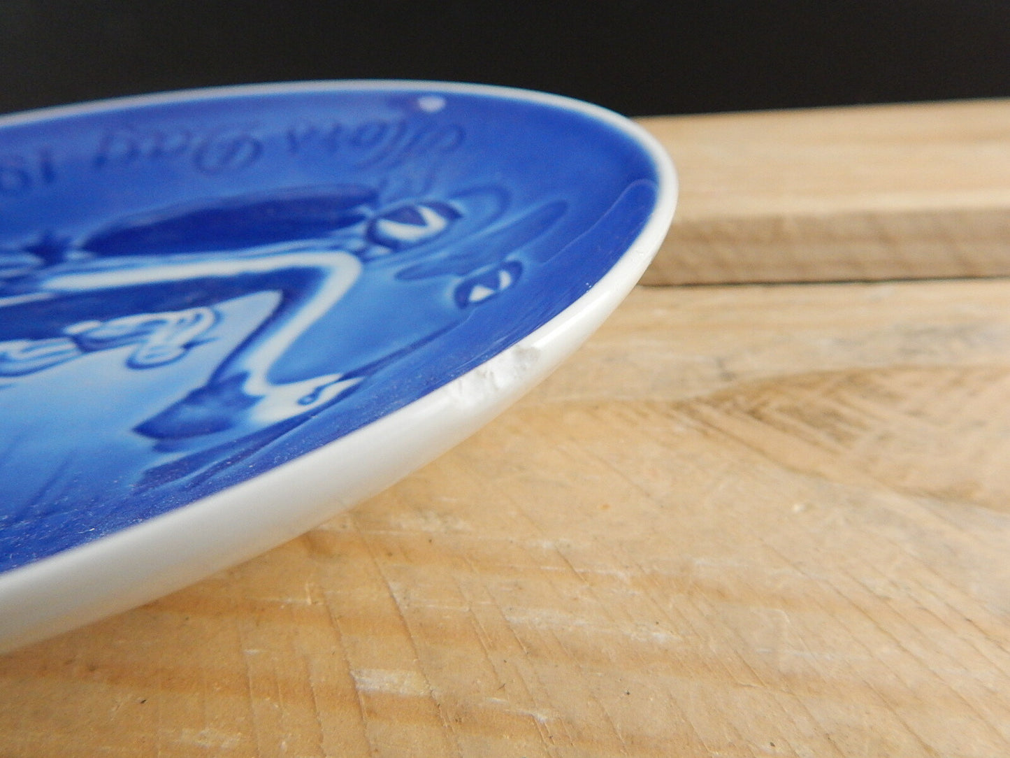 ROYAL COPENHAGEN BING&GRONDAHL PIATTO DELLA MAMMA 1978 PORCELLANA BLU DIFETTO