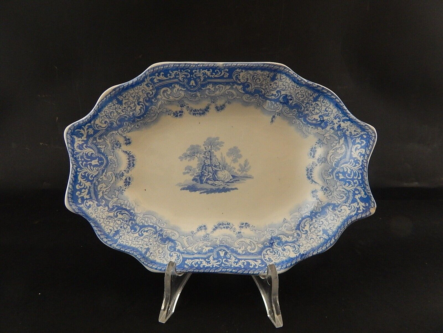 COPELAND & GARRETT 1844 ANTICO RARO PREZIOSO VASSOIO CERAMICA LOUIS QUATORZE