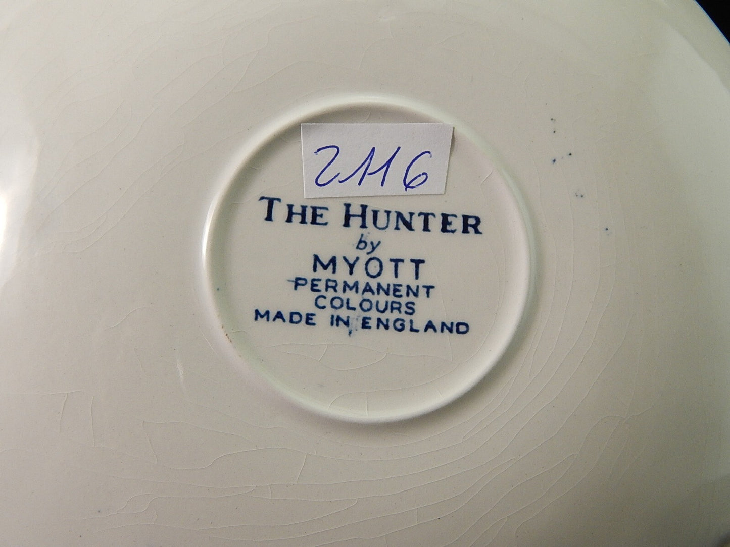 VINTAGE CERAMICA TAZZA TE' THE HUNTER MYOTT POTTERY ENGLAND IL CACCIATORE #2116
