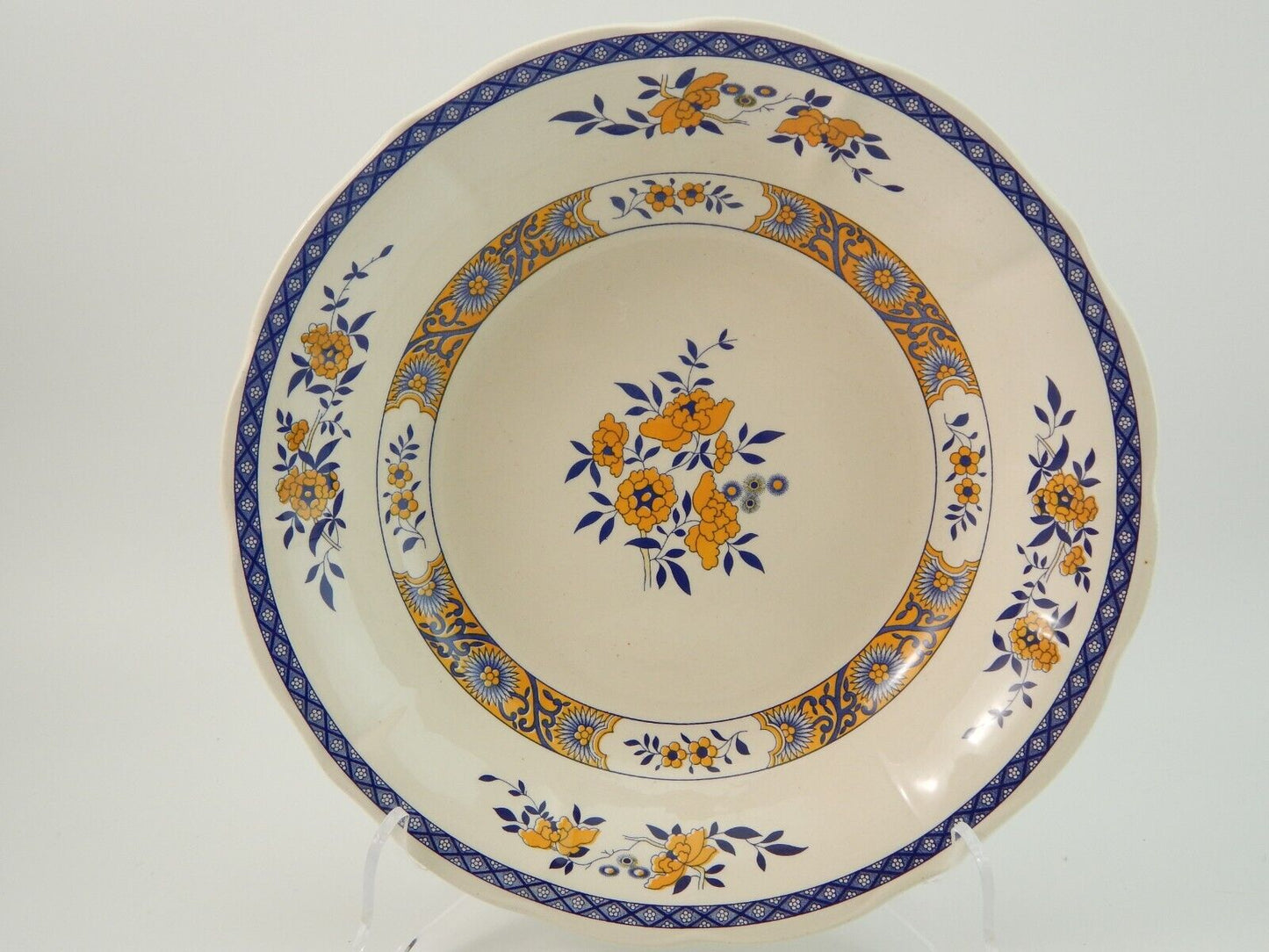 CIOTOLA INSALATIERA CERAMICA MONDOVI' VEDOVA BESIO DEL 1999 DECORO SAXON BLUE