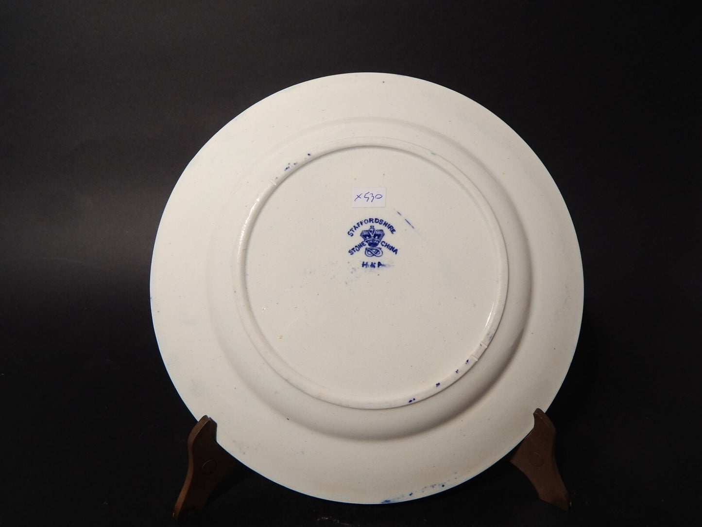 ANTICO PIATTO SEMI PORCELLANA WILLOW VITTORIANO HULSE & ADDERLEY 1875