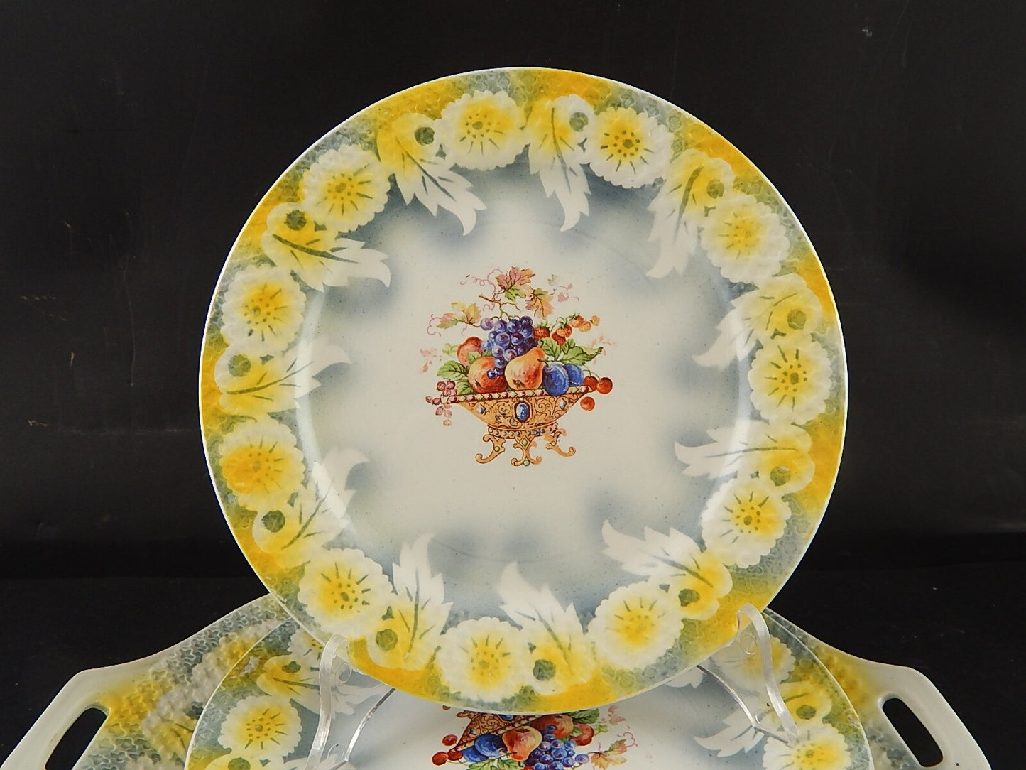 ANTICO LIBERTY SERVIZIO PIATTI DESSERT CERAMICA VERBANUM STONE LAVENO 7 PEZZI