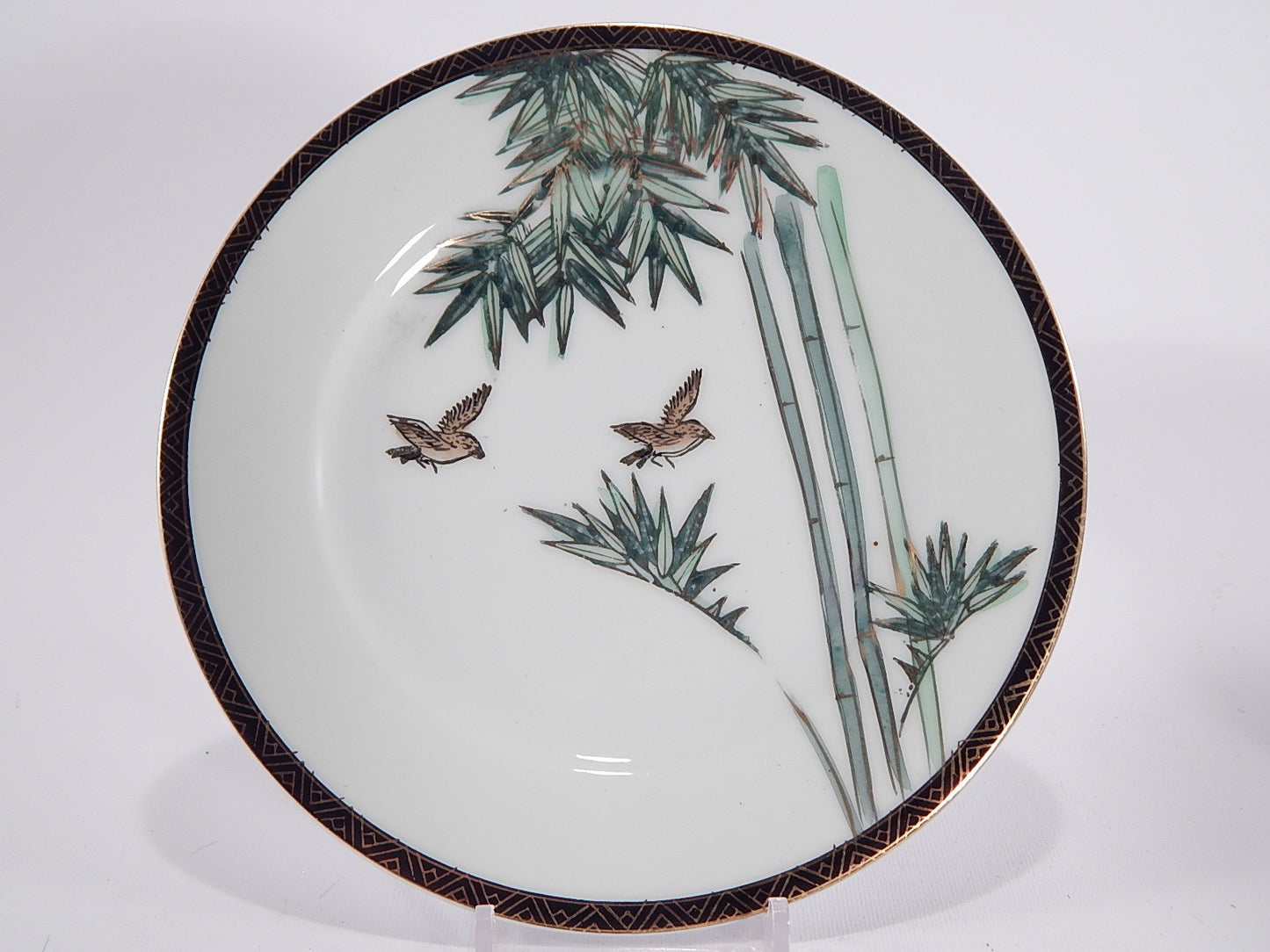 ANTICA PORCELLANA PIATTO GIAPPONE KUTANI PORCELAIN JAPANESE PLATE BAMBU'
