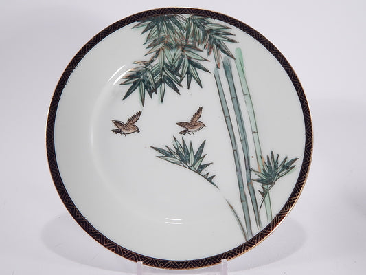 ANTICA PORCELLANA PIATTO GIAPPONE KUTANI PORCELAIN JAPANESE PLATE BAMBU'