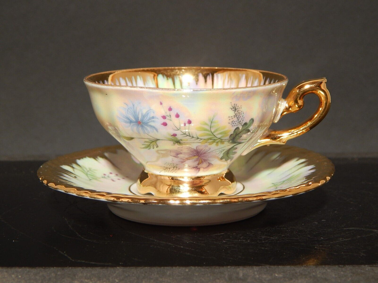 ANTICA RARA TAZZINA CAFFE' PORCELLANA BAVARIA RUDOLF WACHTER DECORO LUSTRO E ORO