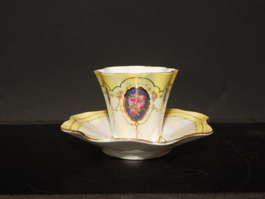 ANTICA PREZIOSA RARA LIBERTY TAZZINA PORCELLANA DECORATA A MANO PRIMO 900