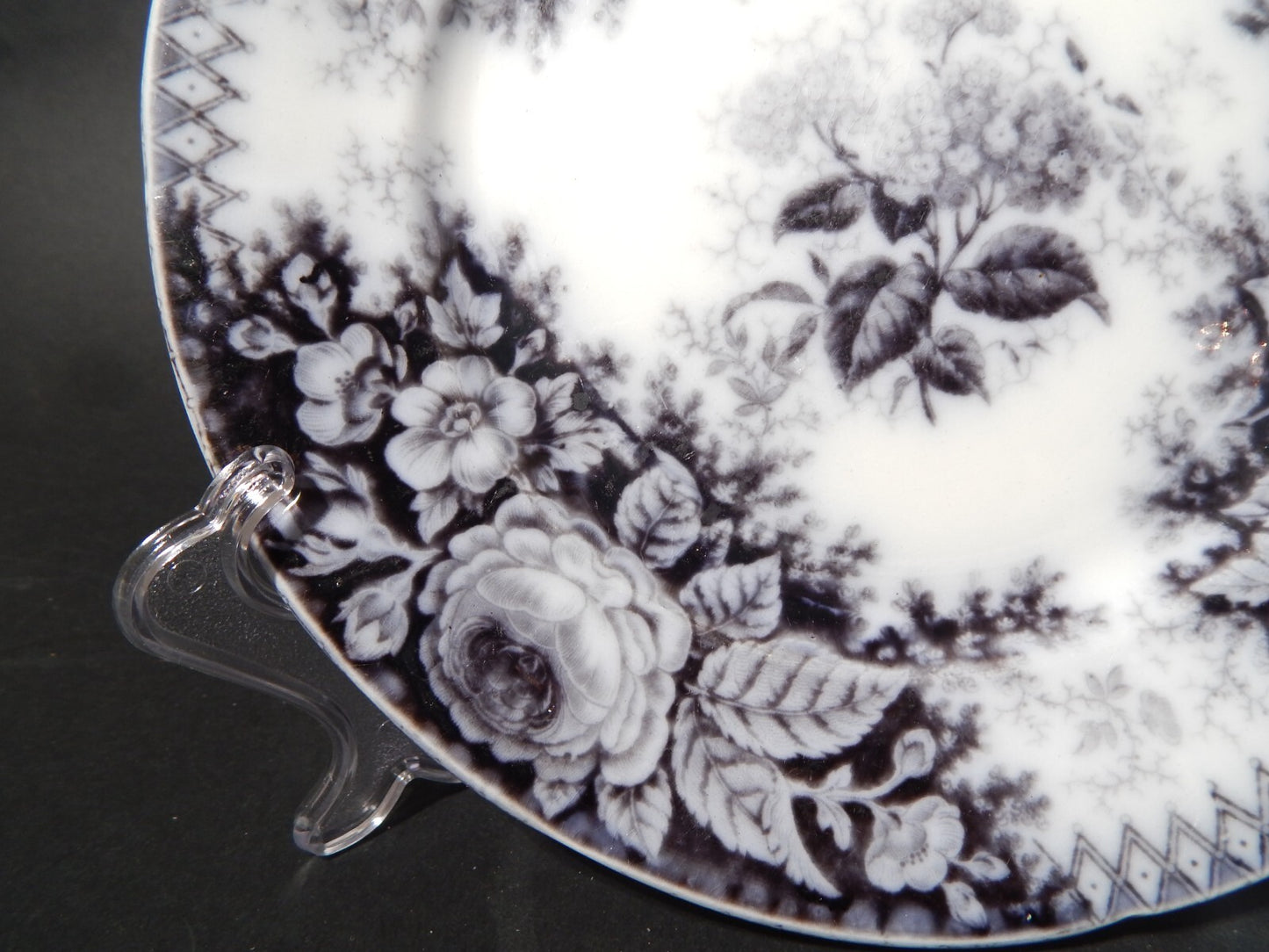 ANTICO RARO PIATTO CERAMICA DISEGNO JARDINIERE VILLEROY & BOCH FINE '800 B1145