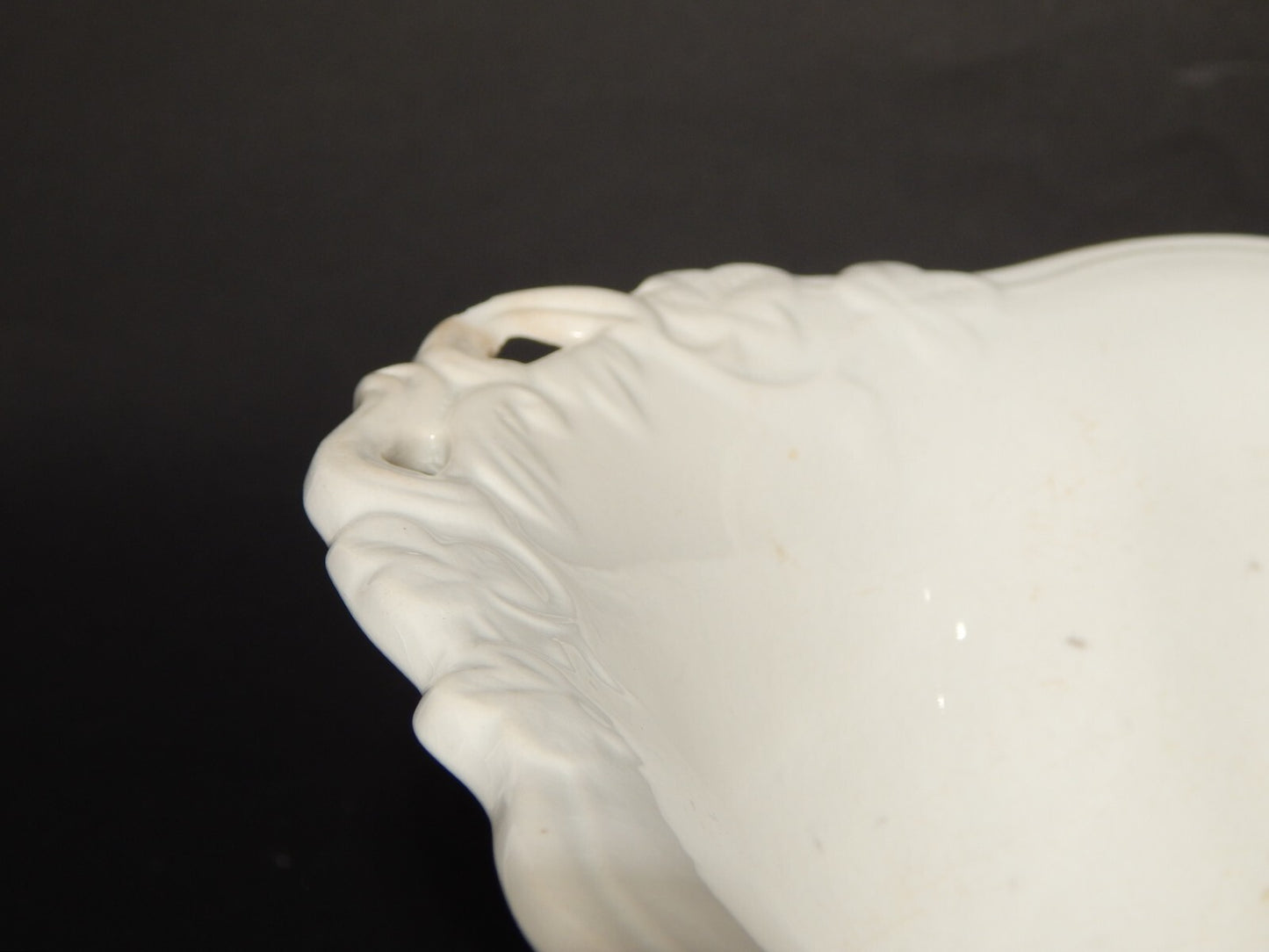 ANTICA RARA FRUTTIERA CENTROTAVOLA CERAMICA BIANCA RICHARD MILANO FINE 800