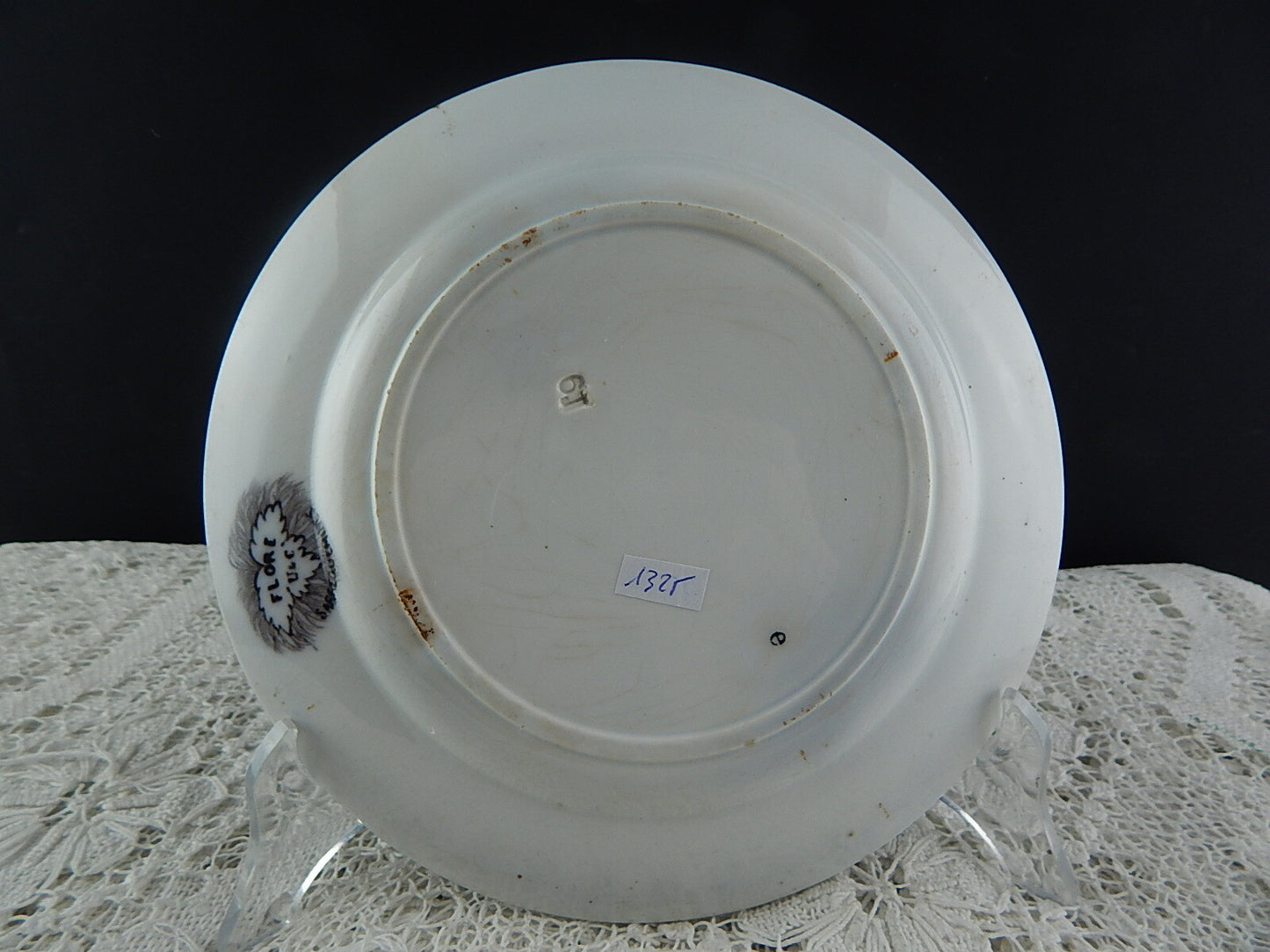 ANTICO PIATTO CERAMICA SARREGUEMINES U&C COLLEZIONE FLORE 1800 ART NOUVEAU #1325