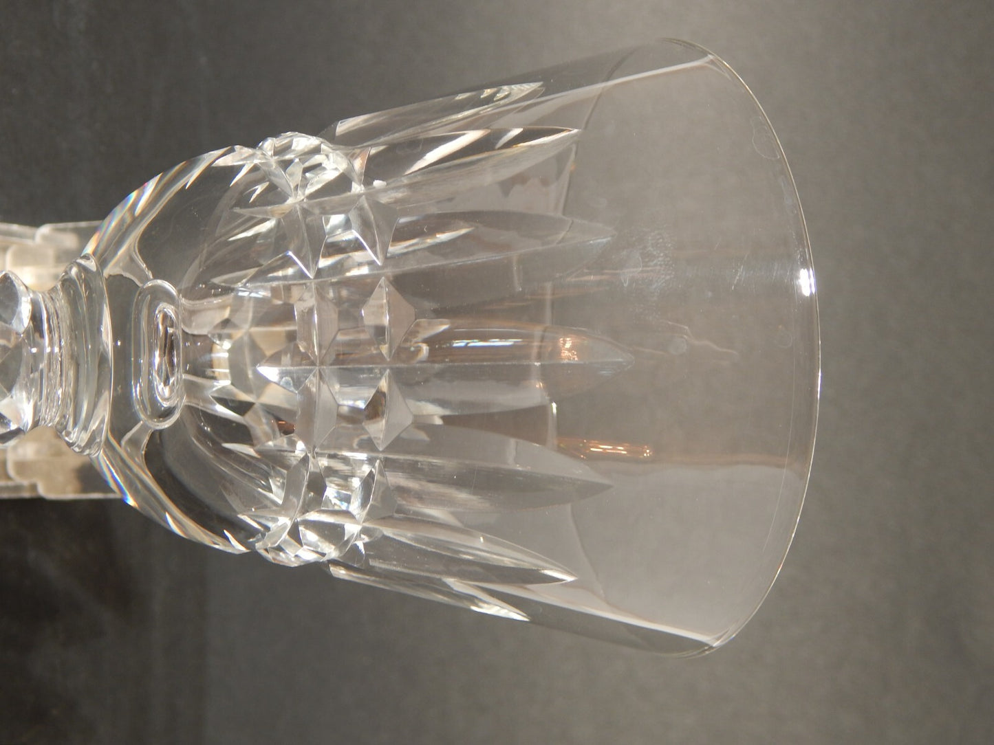 ANTICO ELEGANTE ART DECO SERVIZIO 8 BICCHIERI CALICI CRISTALLO BOEMIA MOLATI