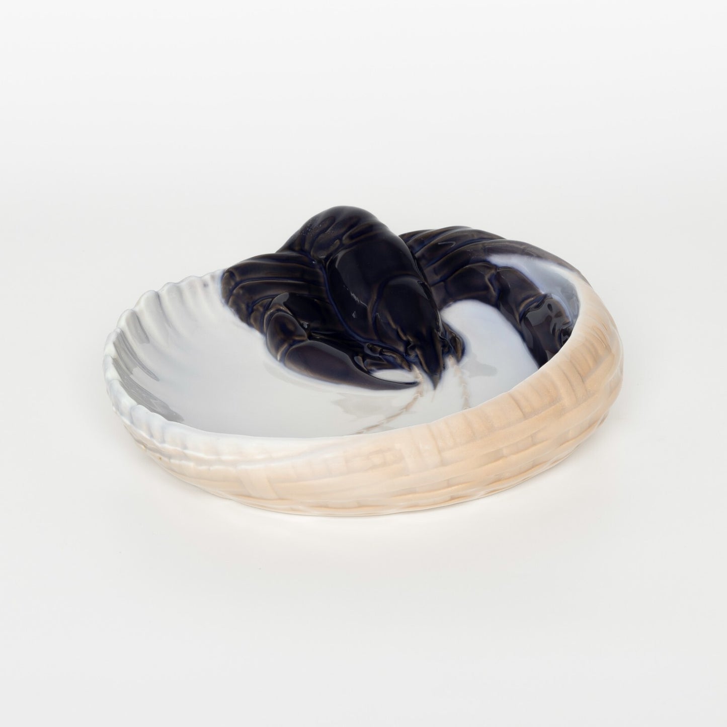 PIATTO PORCELLANA ROYAL COPENHAGEN PER SERVIRE FRUTTI DI MARE CON GAMBERO CM 17