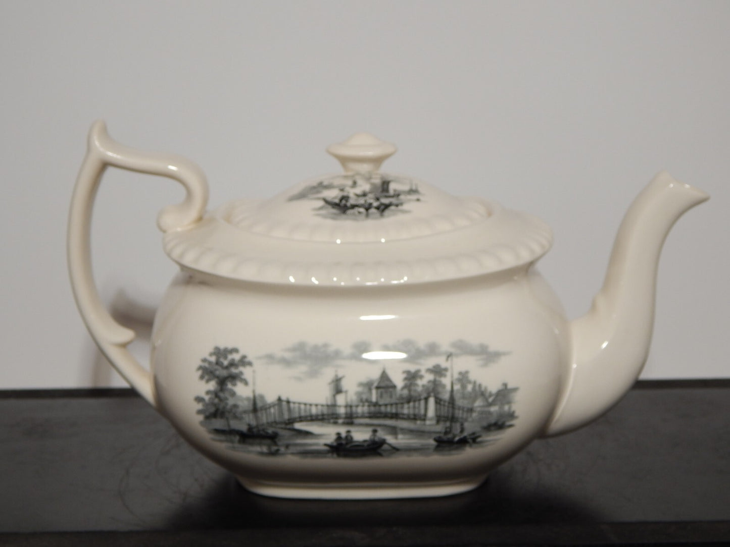 ANTICO RARO SERVIZIO TE' INGLESE SEMI PORCELLANA COPELAND SPODE PAESAGGIO MARINO