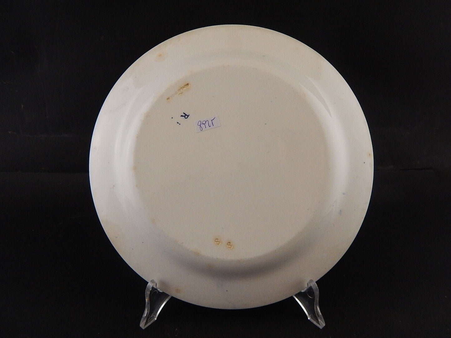 ANTICO RARO PIATTO PORCELLANA WEDGWOOD SEGNI ZODIACALI META' '800 BIANCO BLU