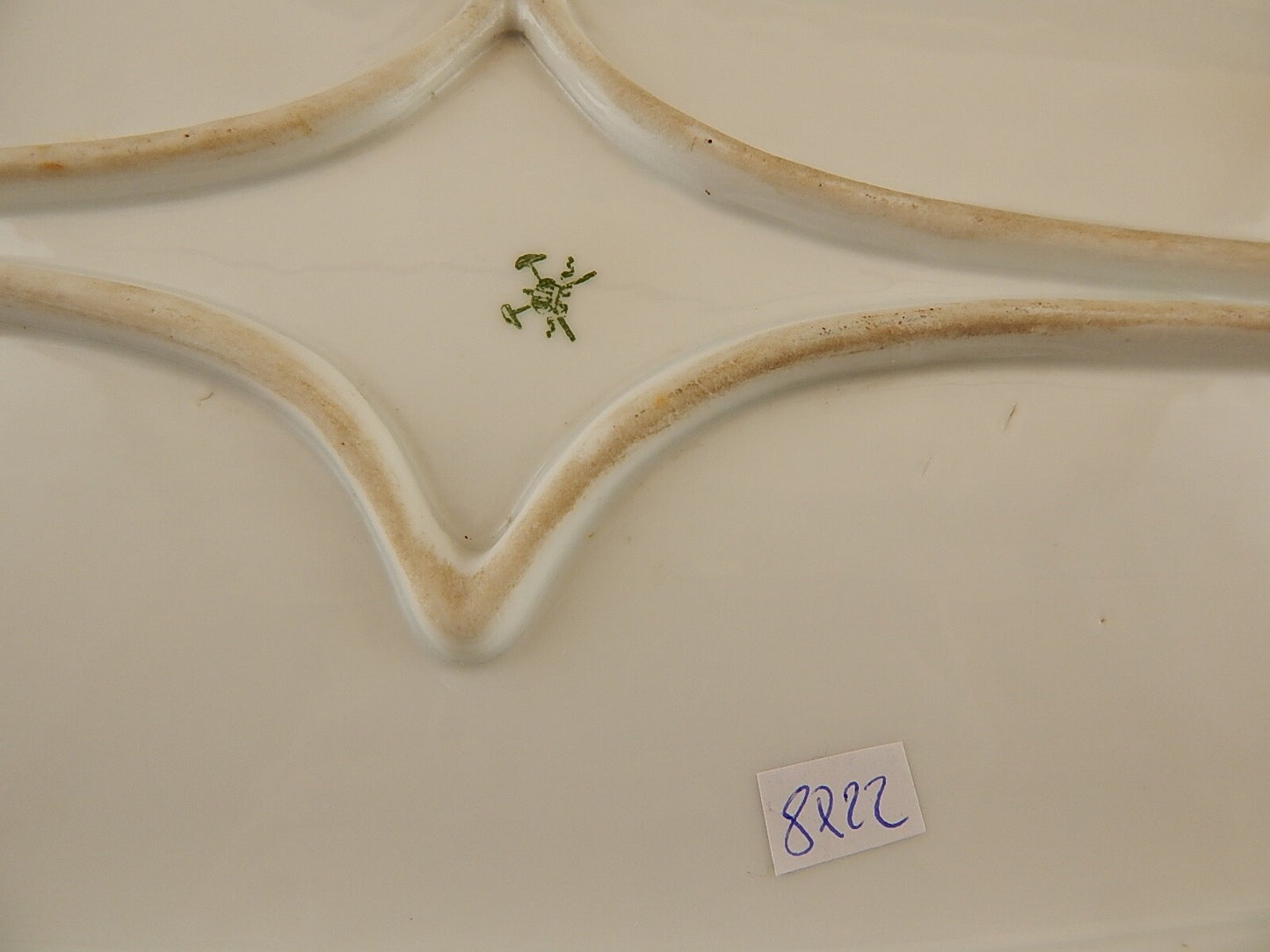 ANTICA LIBERTY 1900 PORCELLANA PIRKENHAMMER BOHEMIA VASSOIO PESCIERA DIFETTO