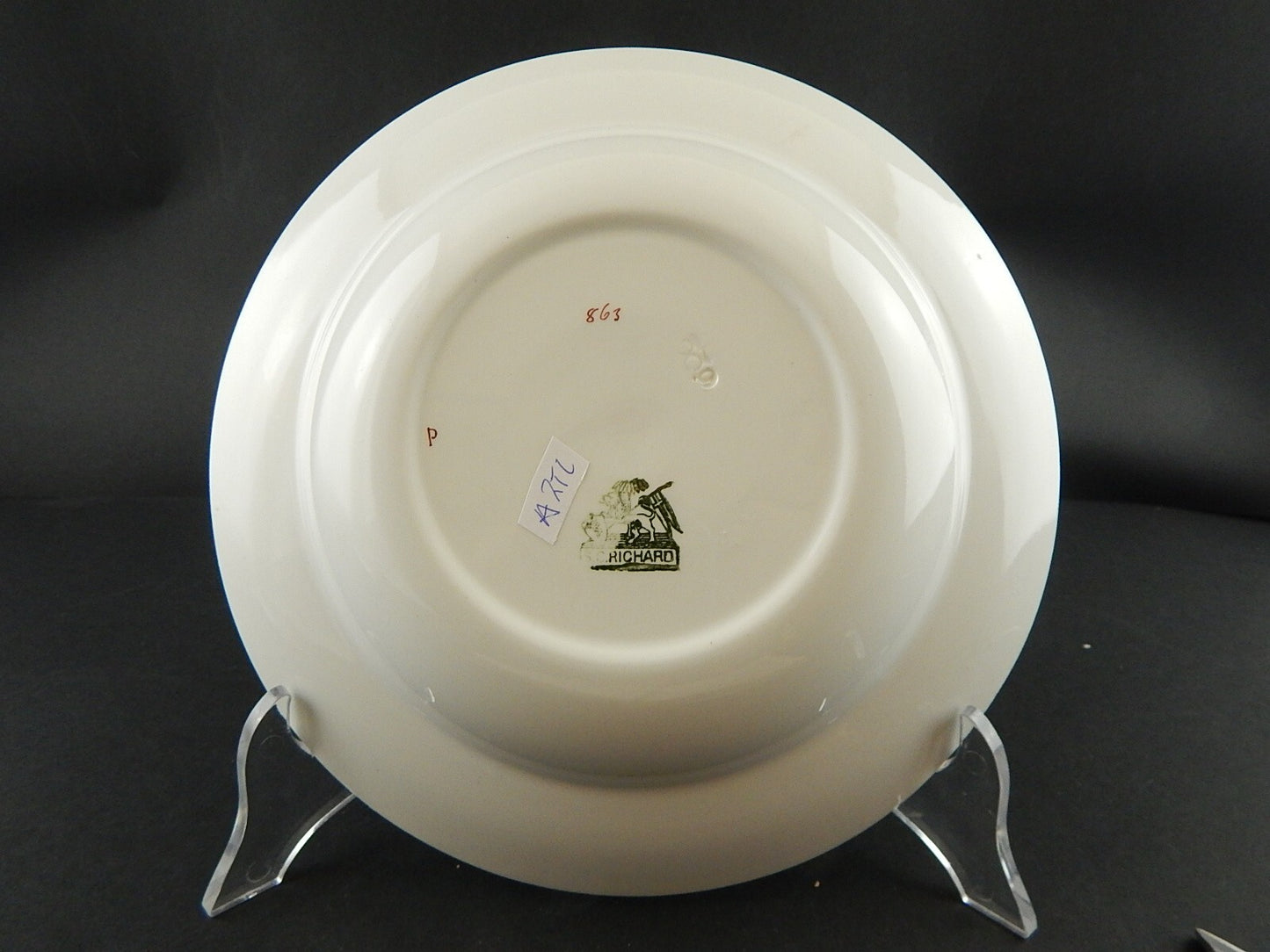 ANTICO PIATTO FONDO CERAMICA RICHARD MILANO FIORI FARFALLE UCCELLINI