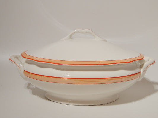 ANTICA RARA ZUPPIERA CENTROTAVOLA SOCIETÀ CERAMICA REVELLI LAVENO FASCIA ARANCIO