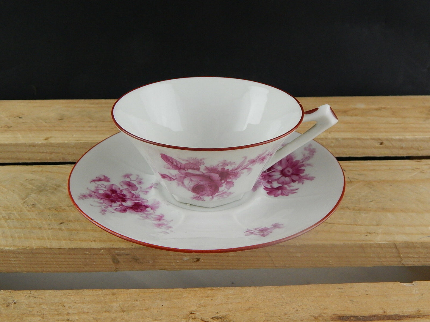 ANTICA TAZZA TÈ PORCELLANA ART DECO LIMOGES ELTE’ UNIQUE TEXERAUD 1923 DIFETTO#