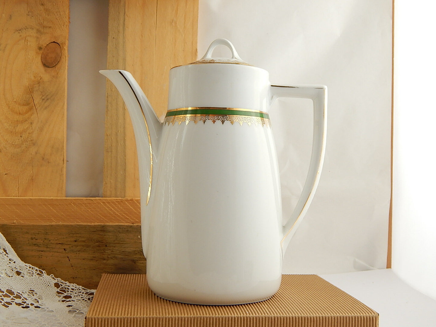 ANTICA RARA CAFFETTIERA STILE IMPERO PORCELLANA KPM WALDENBURG FINE 800